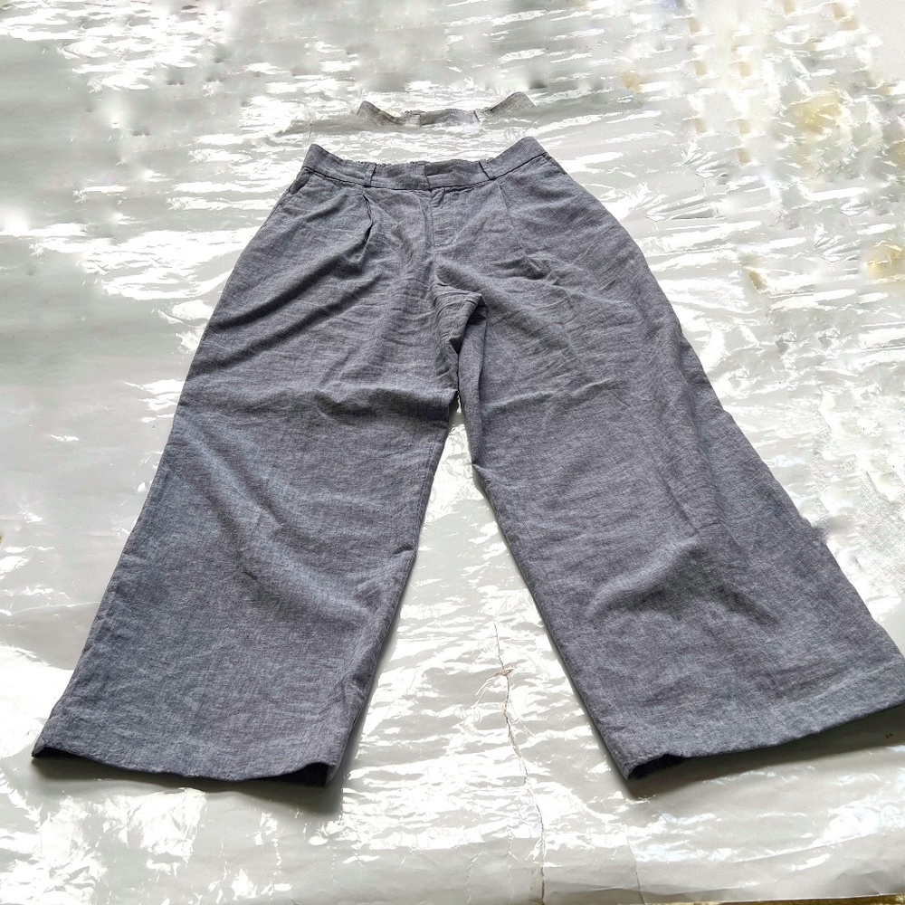 Uniqlo Gray Wide-Leg Women's Linen Pants